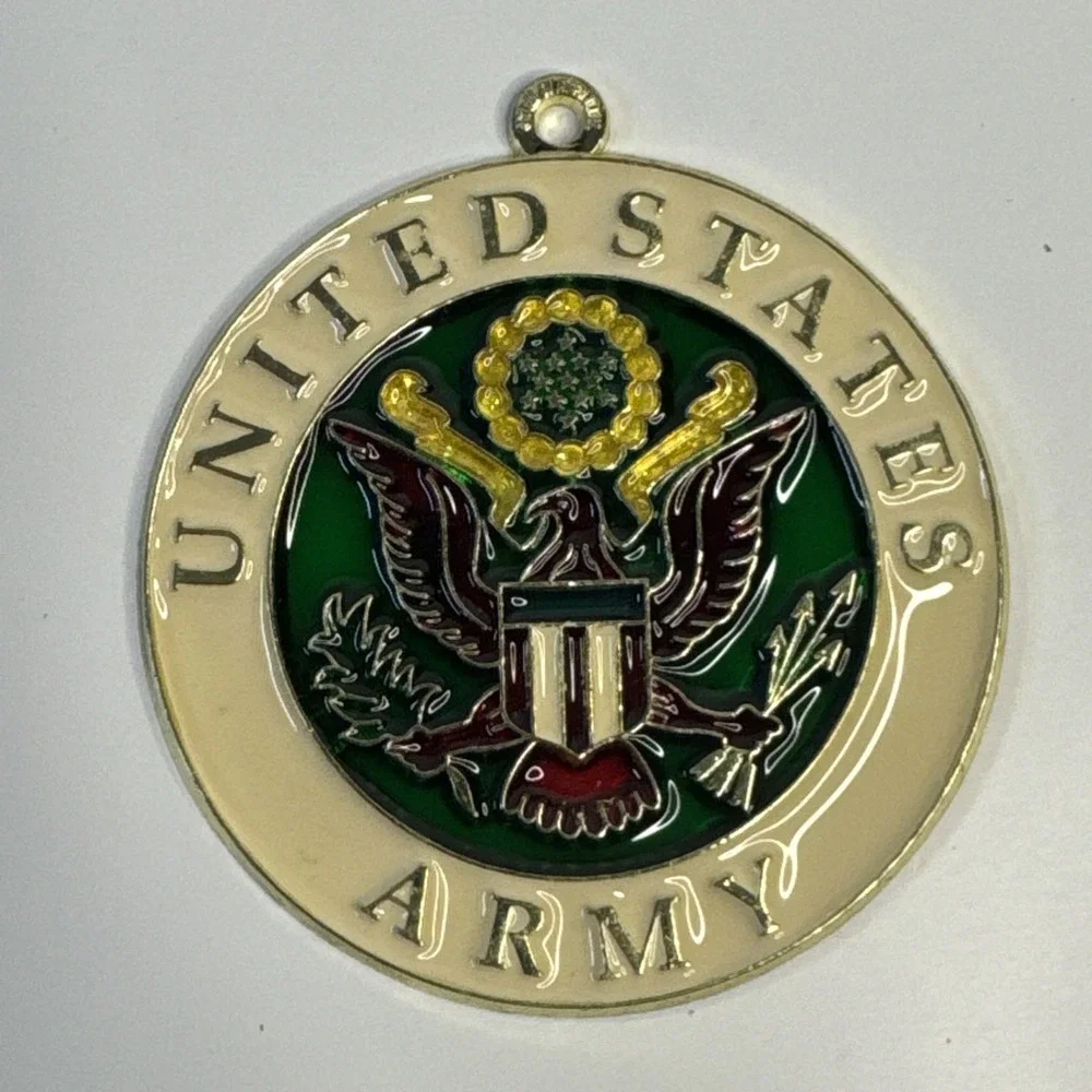Set of 2 U.S. Army Ornaments, Military Patriotic Christmas
